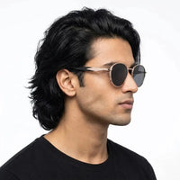 Platinum | Grey Medium Full Rim Oval Sunglasses for Men & Women [UV-protected]