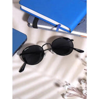 Prismara Black Small Full Rim Oval Sunglasses for Men & Women — Hashtag Eyewears