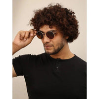 Prismara Brown Small Full Rim Oval Sunglasses for Men & Women — Hashtag Eyewears