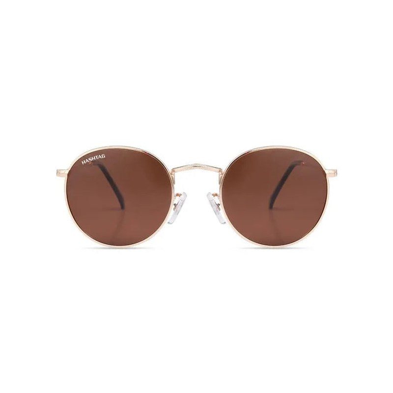 Prismara Brown Small Full Rim Oval Sunglasses for Men & Women — Hashtag Eyewears