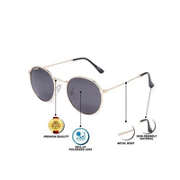Prismara Golden Black Small Full Rim Oval Sunglasses for Men & Women — Hashtag Eyewears