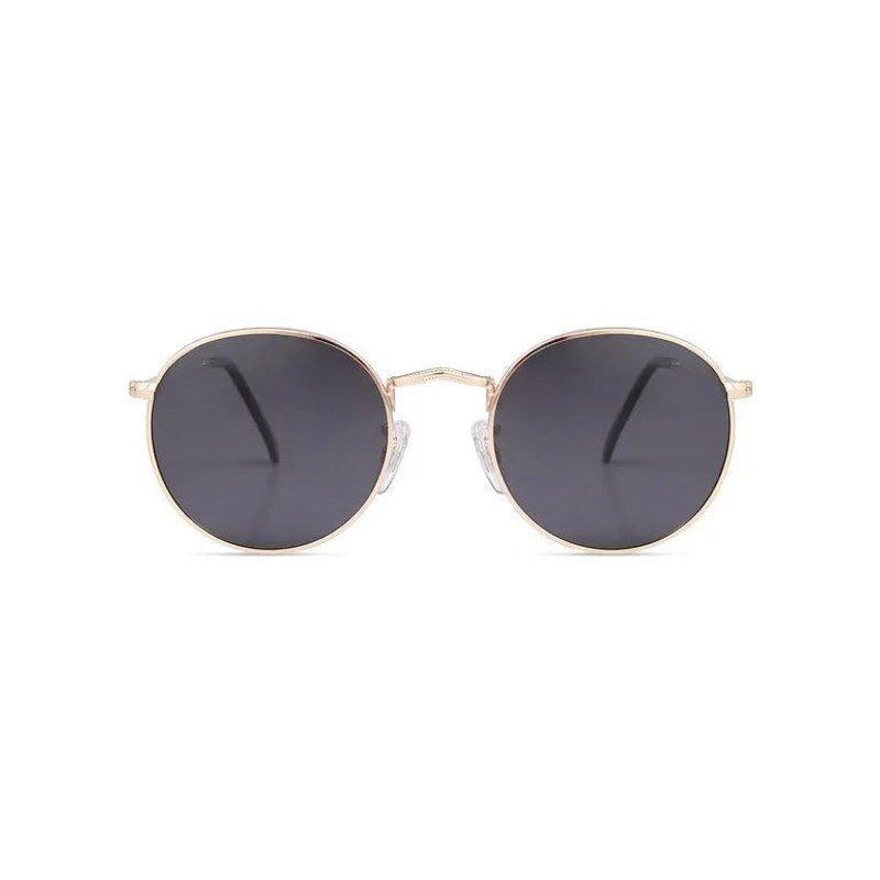 Prismara Golden Black Small Full Rim Oval Sunglasses for Men & Women — Hashtag Eyewears