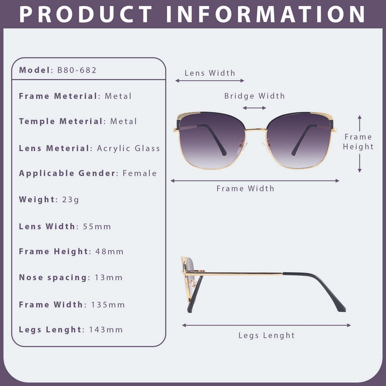 Hashtag Exclusive Square Sunglasses for Women - B80-682 Purple