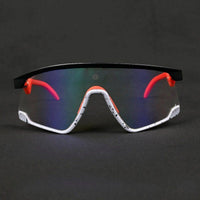 Pulse Black-Grey Texture Large Half Rim Shield Sports Sunglasses for Men & Women — Hashtag Eyewears