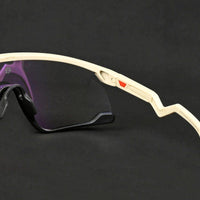 Pulse Cream & Black Large Half Rim Shield Sports Sunglasses for Men & Women — Hashtag Eyewears