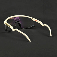 Pulse Cream & Black Large Half Rim Shield Sports Sunglasses for Men & Women — Hashtag Eyewears