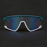 Pulse Mate Green & Grey Large Half Rim Shield Sports Sunglasses for Men & Women — Hashtag Eyewears