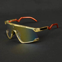 Pulse Transparent Green Large Half Rim Shield Sports Sunglasses for Men & Women — Hashtag Eyewears