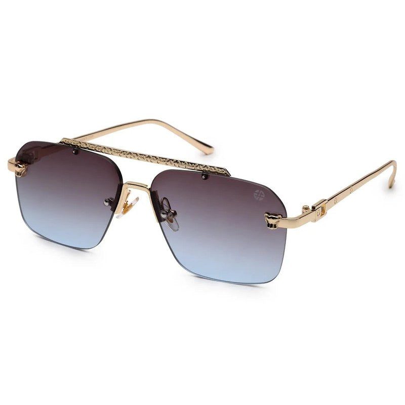 Pyre Black Medium Rim Less Square Sunglasses for Men — Hashtag Eyewears