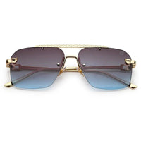 Pyre Black Medium Rim Less Square Sunglasses for Men — Hashtag Eyewears