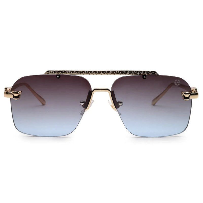 Pyre Black Medium Rim Less Square Sunglasses for Men — Hashtag Eyewears