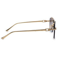 Pyre Black Medium Rim Less Square Sunglasses for Men — Hashtag Eyewears