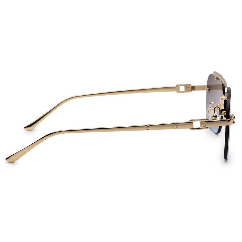 Pyre Black Medium Rim Less Square Sunglasses for Men — Hashtag Eyewears