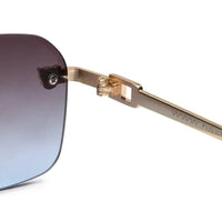 Pyre Black Medium Rim Less Square Sunglasses for Men — Hashtag Eyewears