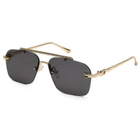 Pyre Gradient Grey & Black Medium Rim Less Square Sunglasses for Men — Hashtag Eyewears