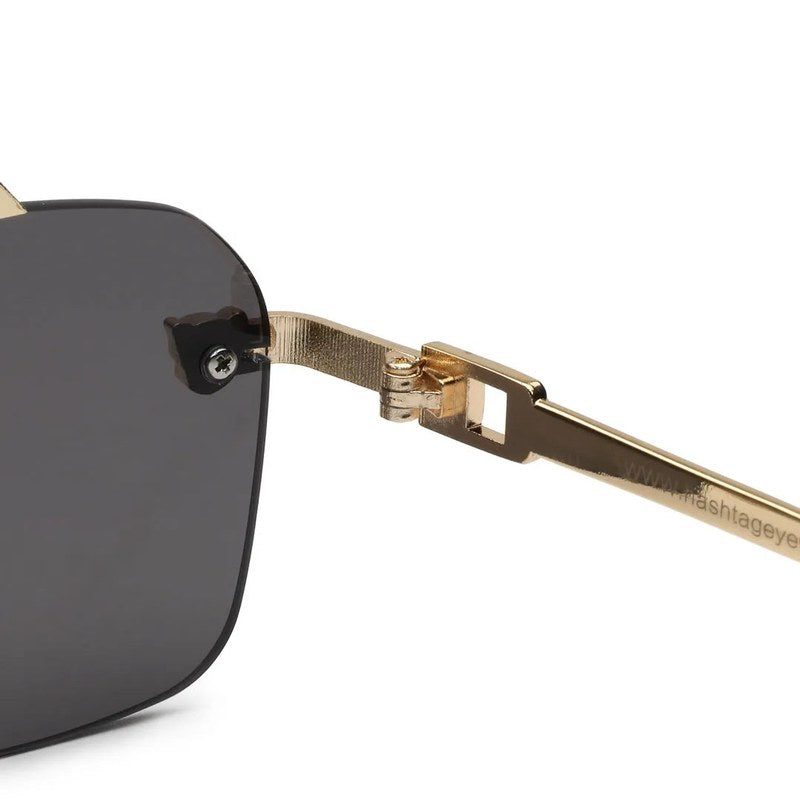 Pyre | Gradient Grey & Black Medium Rim Less Square Sunglasses for Men [UV-protected]