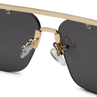 Pyre Gradient Grey & Black Medium Rim Less Square Sunglasses for Men — Hashtag Eyewears