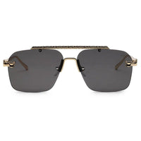 Pyre Gradient Grey & Black Medium Rim Less Square Sunglasses for Men — Hashtag Eyewears