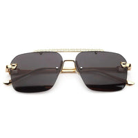 Pyre Gradient Grey & Black Medium Rim Less Square Sunglasses for Men — Hashtag Eyewears