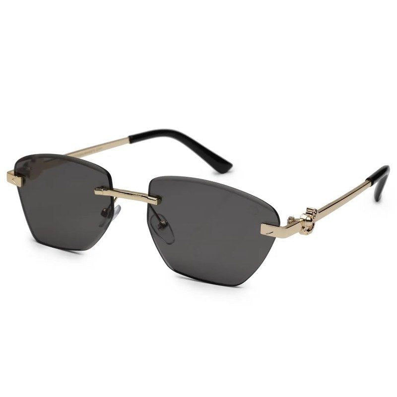 Pyrion Black Medium Rim Less Rectangle Sunglasses for Men — Hashtag Eyewears