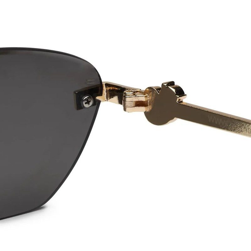 Pyrion | Black Medium Rim Less Rectangle Sunglasses for Men [UV-protected]