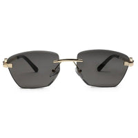 Pyrion Black Medium Rim Less Rectangle Sunglasses for Men — Hashtag Eyewears