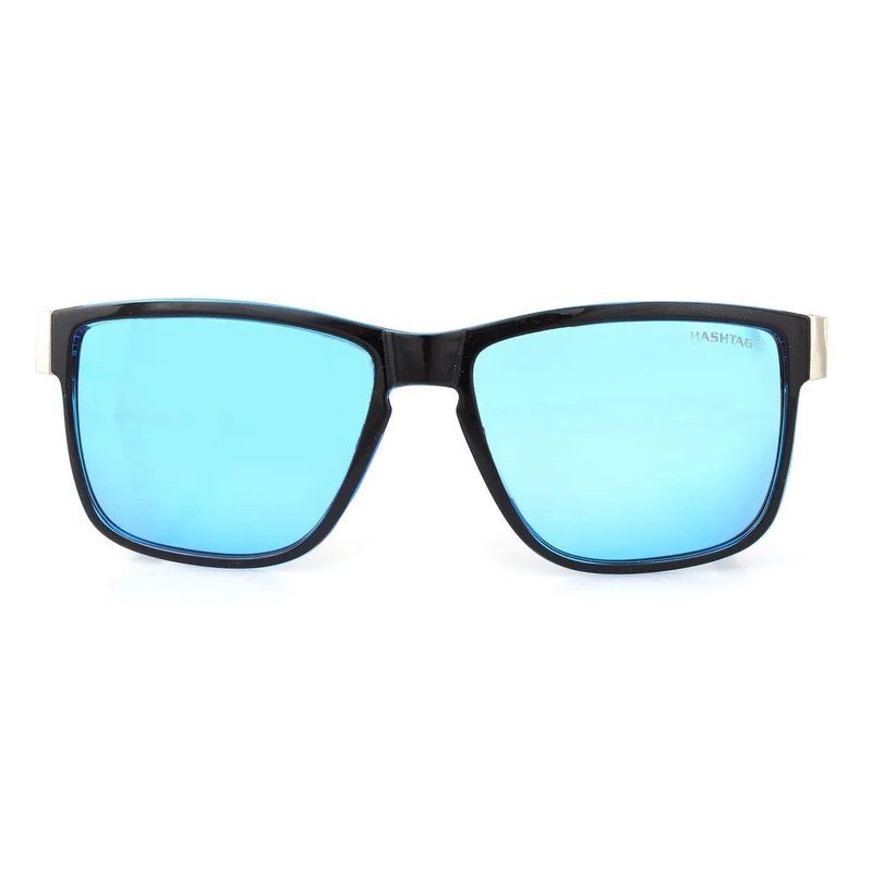 Pyronis Black & Blue Small Full Rim Square Sports Sunglasses for Men — Hashtag Eyewears