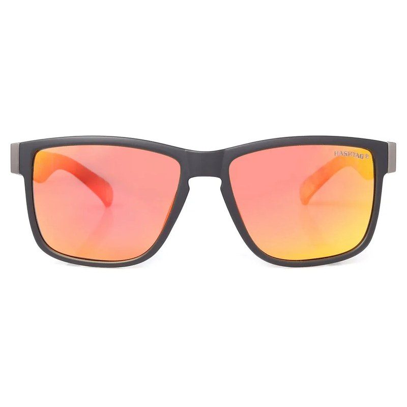Pyronis Black & Red Small Full Rim Square Sports Sunglasses for Men — Hashtag Eyewears