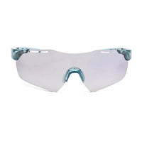 Quad | Transparent Sky Blue Medium Rim Less Shield Sports Sunglasses for Men & Women [UV-protected]