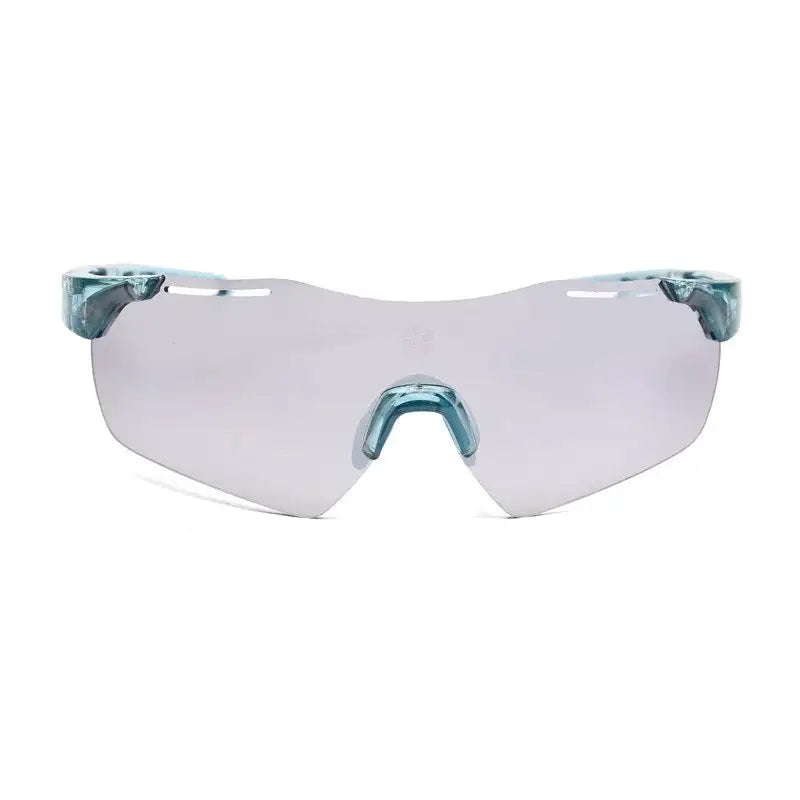 Quad | Transparent Sky Blue Medium Rim Less Shield Sports Sunglasses for Men & Women [UV-protected]