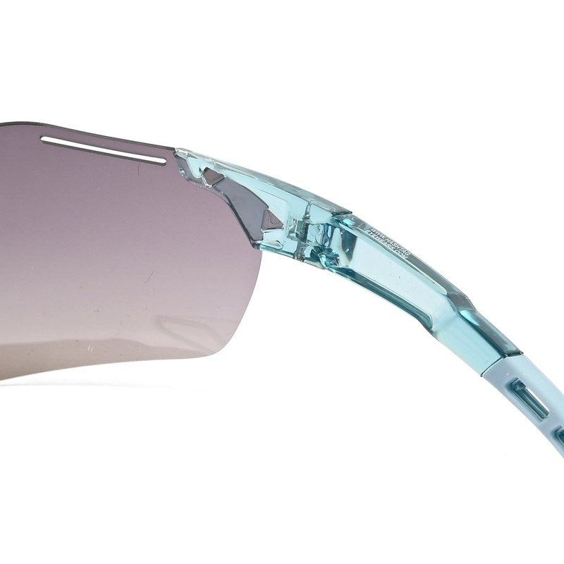 Quad | Transparent Sky Blue Medium Rim Less Shield Sports Sunglasses for Men & Women [UV-protected]