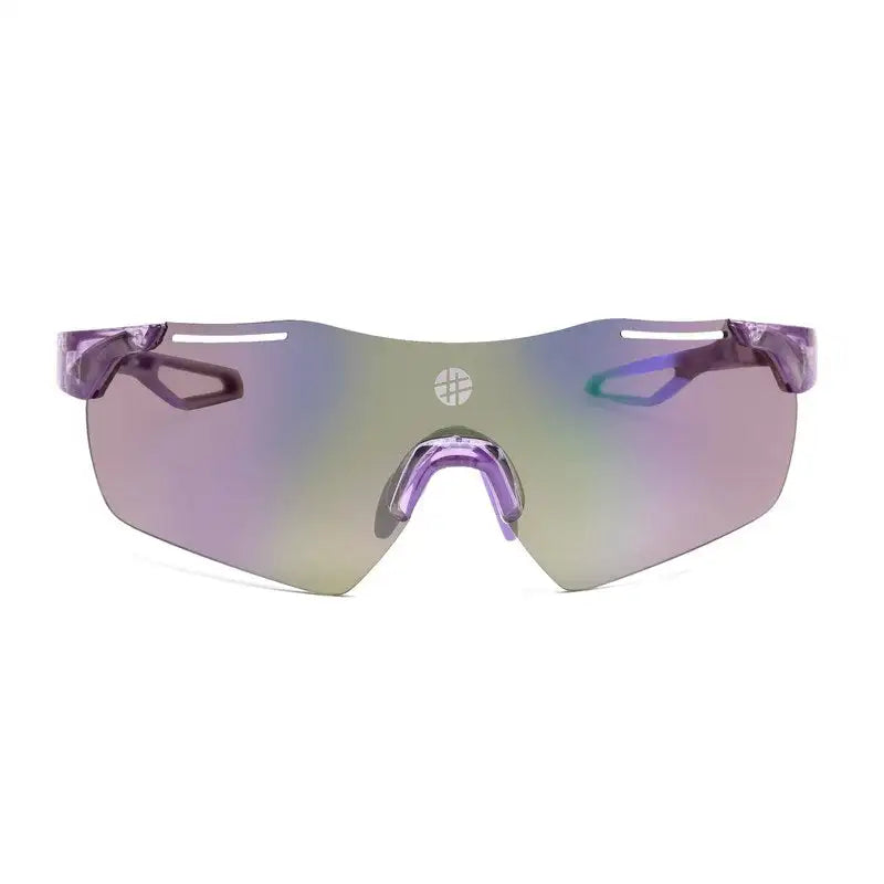 Quad | Transparent Violet Medium Rim Less Shield Sports Sunglasses for Men & Women [UV-protected]