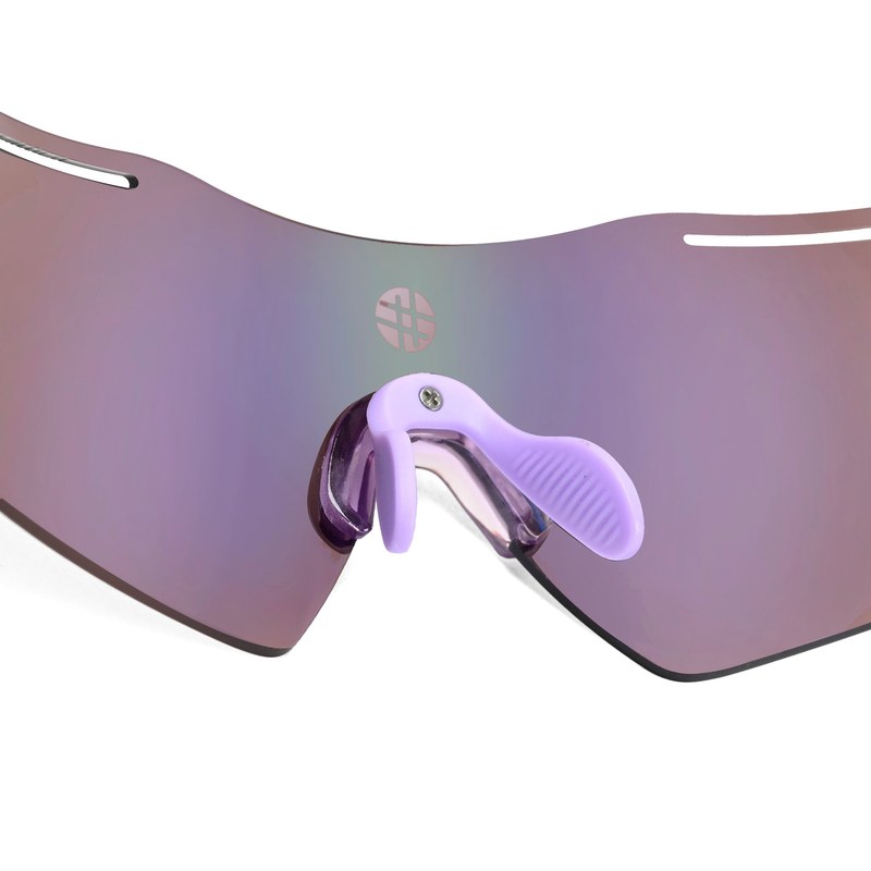 Quad | Transparent Violet Medium Rim Less Shield Sports Sunglasses for Men & Women [UV-protected]
