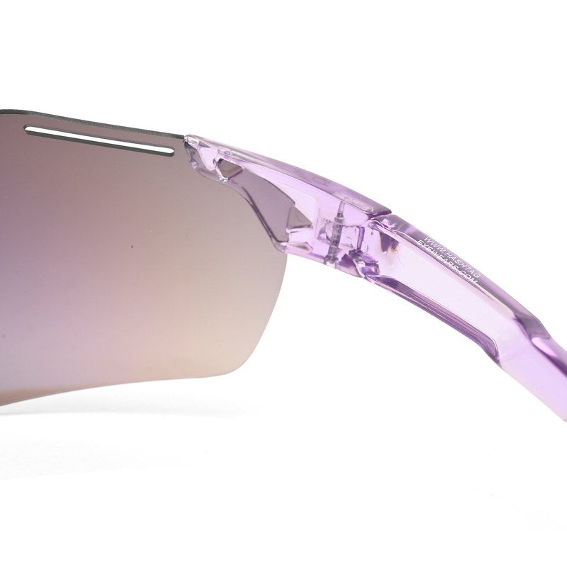 Quad | Transparent Violet Medium Rim Less Shield Sports Sunglasses for Men & Women [UV-protected]