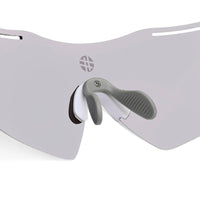 Quad White Medium Rim Less Shield Sports Sunglasses for Men & Women — Hashtag Eyewears
