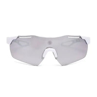 Quad | White Medium Rim Less Shield Sports Sunglasses for Men & Women [UV-protected]