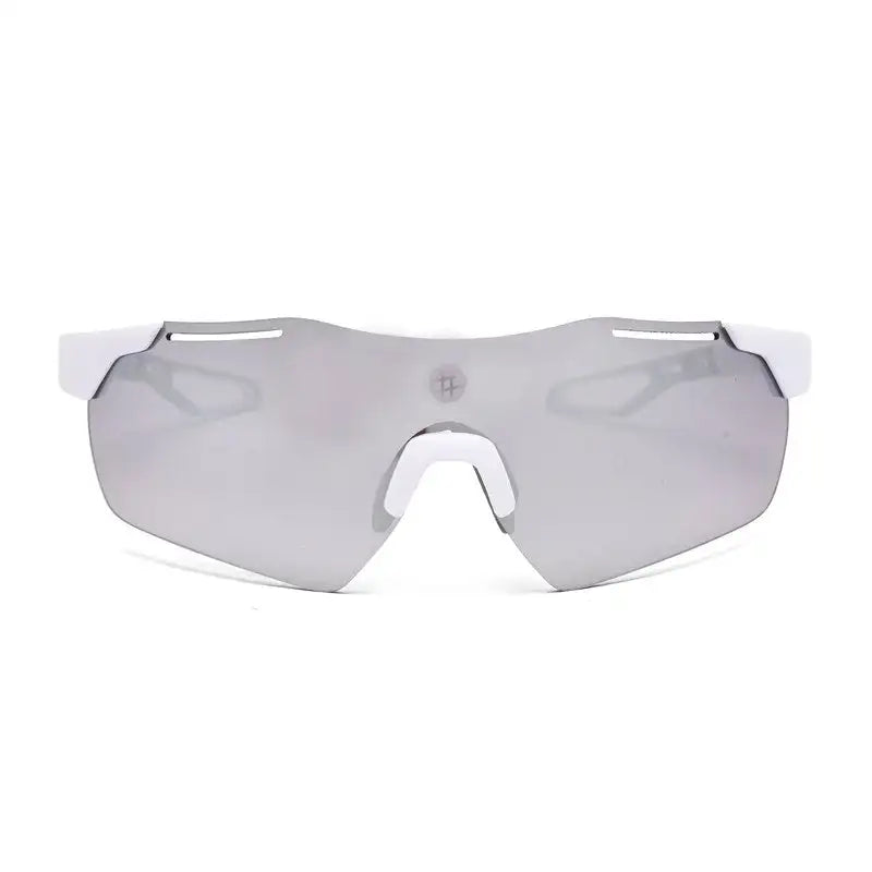 Quad | White Medium Rim Less Shield Sports Sunglasses for Men & Women [UV-protected]