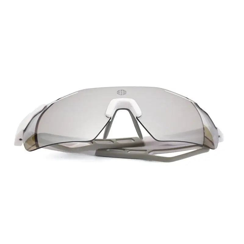 Quad | White Medium Rim Less Shield Sports Sunglasses for Men & Women [UV-protected]