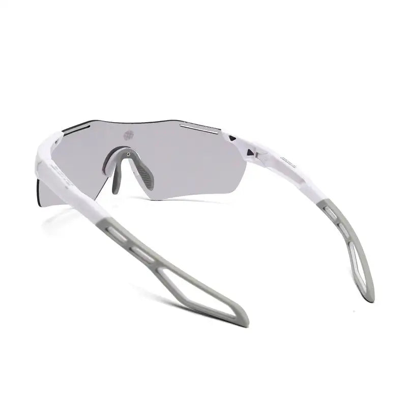 Quad | White Medium Rim Less Shield Sports Sunglasses for Men & Women [UV-protected]