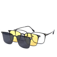 Quarion Black Medium Full Rim Rectangle Clip-on for Men & Women — Hashtag Eyewears