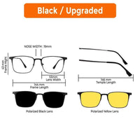 Quarion Black Medium Full Rim Rectangle Clip-on for Men & Women — Hashtag Eyewears