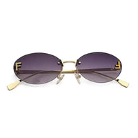 Quasar | Gradient Black Small Rim Less Oval Sunglasses for Women [UV-protected]