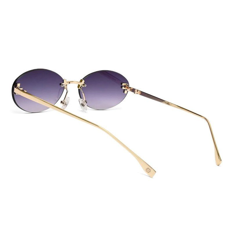 Quasar Gradient Black Small Rim Less Oval Sunglasses for Women — Hashtag Eyewears
