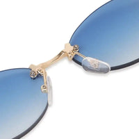 Quasar | Gradient Blue Small Rim Less Oval Sunglasses for Women [UV-protected]