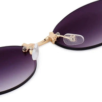 Quasar | Gradient Purple Small Rim Less Oval Sunglasses for Women [UV-protected]
