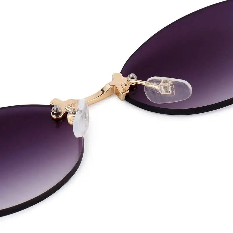 Quasar | Gradient Purple Small Rim Less Oval Sunglasses for Women [UV-protected]