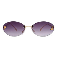 Quasar Gradient Purple Small Rim Less Oval Sunglasses for Women — Hashtag Eyewears