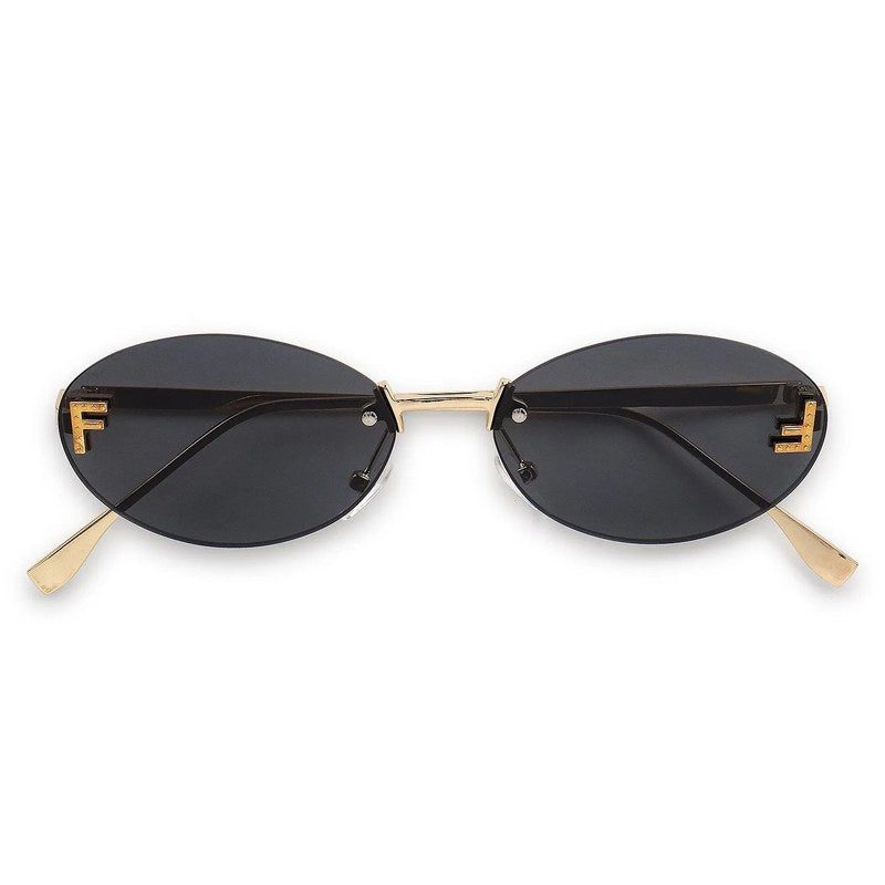 Quasar Grey Small Rim Less Oval Sunglasses for Women — Hashtag Eyewears