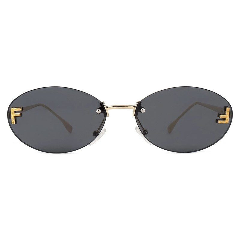 Quasar Grey Small Rim Less Oval Sunglasses for Women — Hashtag Eyewears