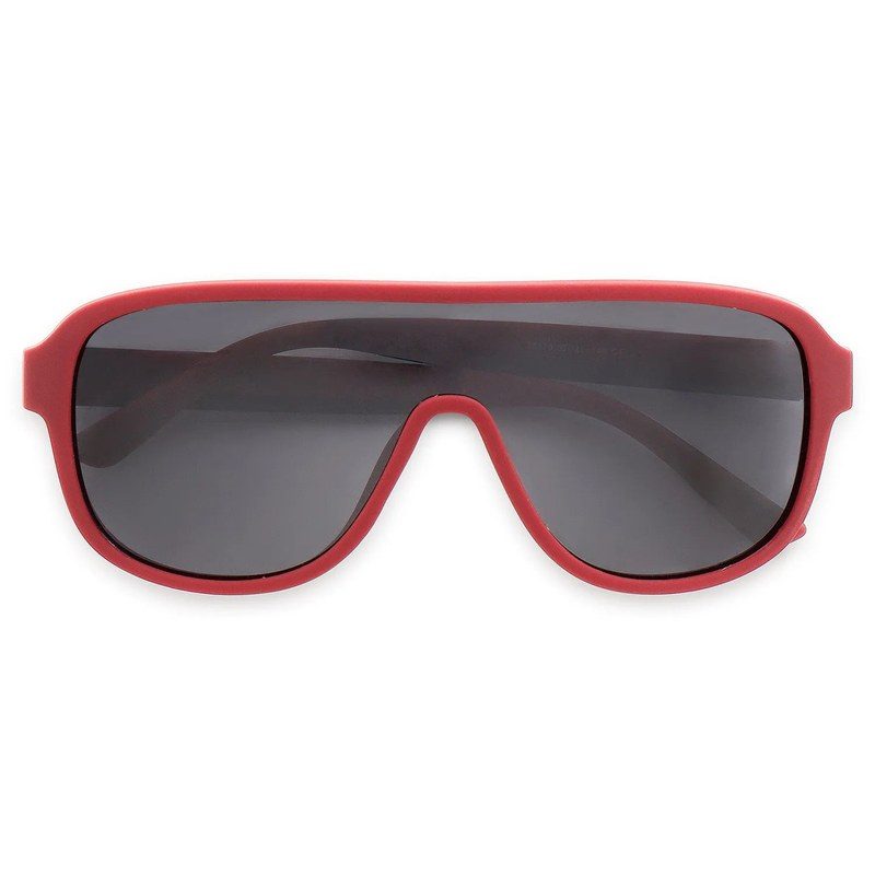 Quasor Red Extra-Large Full Rim Shield Sports Sunglasses for Men & Women — Hashtag Eyewears